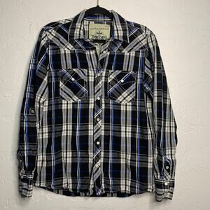 Supply Company USA Plaid Button Down Shirt Mens Medium cowboy western outdoor